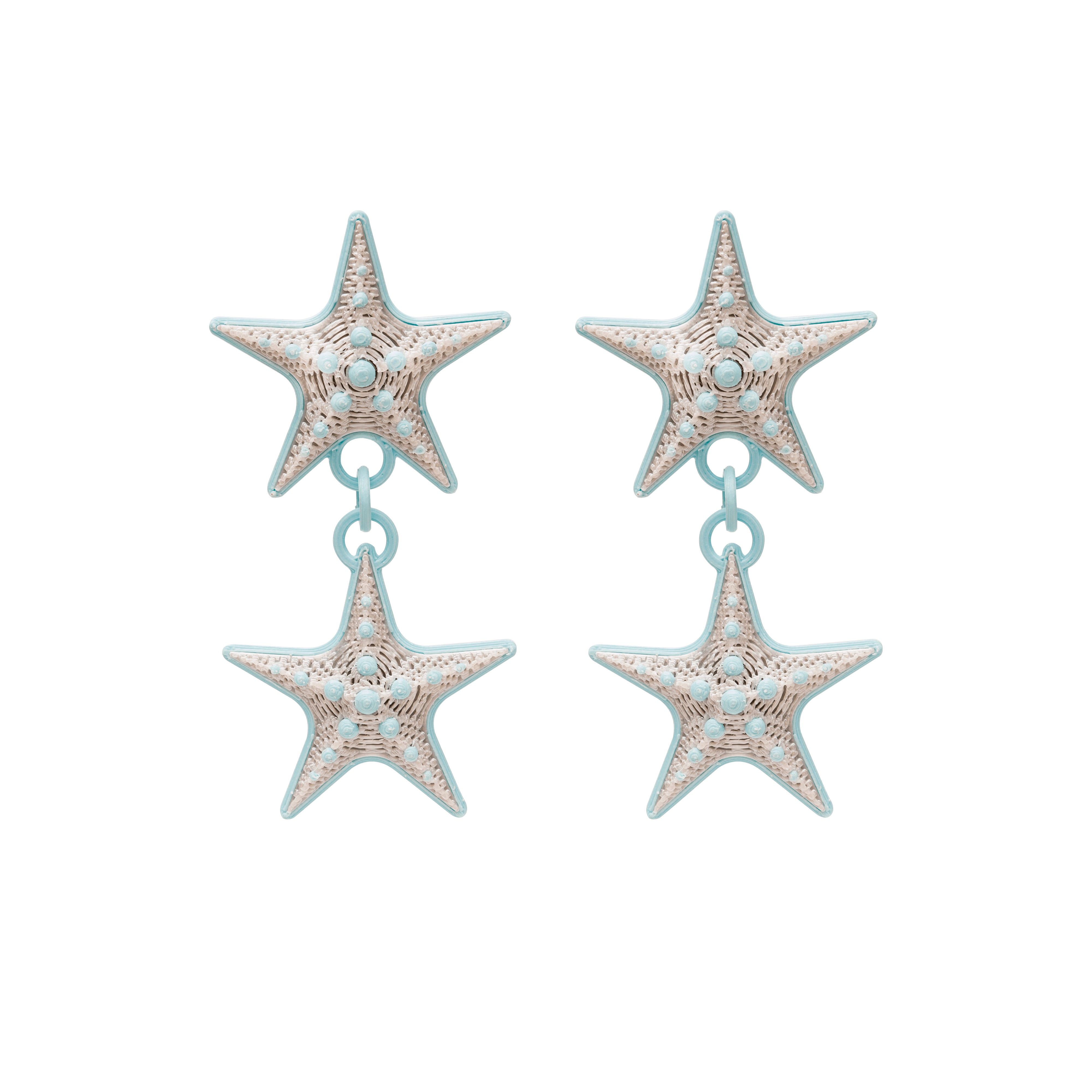 ARETES DE ESTRELLAS DOBLES