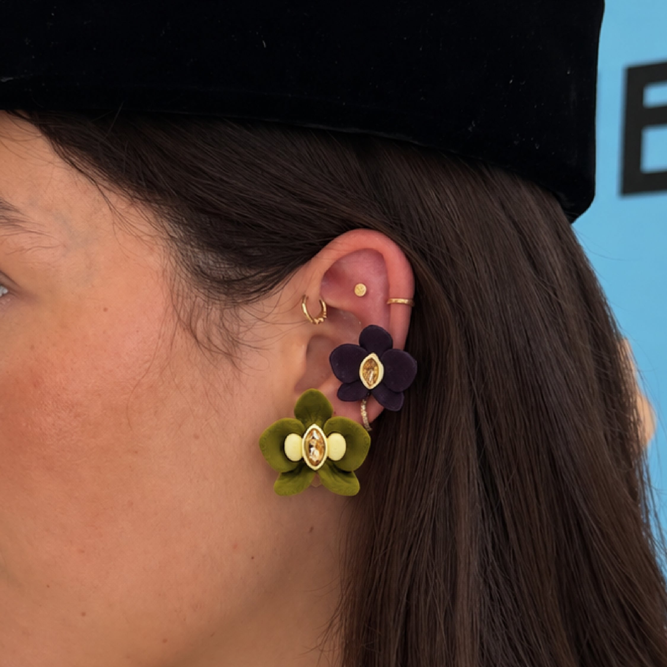 EARSTACK MINI ORQUÍDEA (TOPOS + EARCUFF)