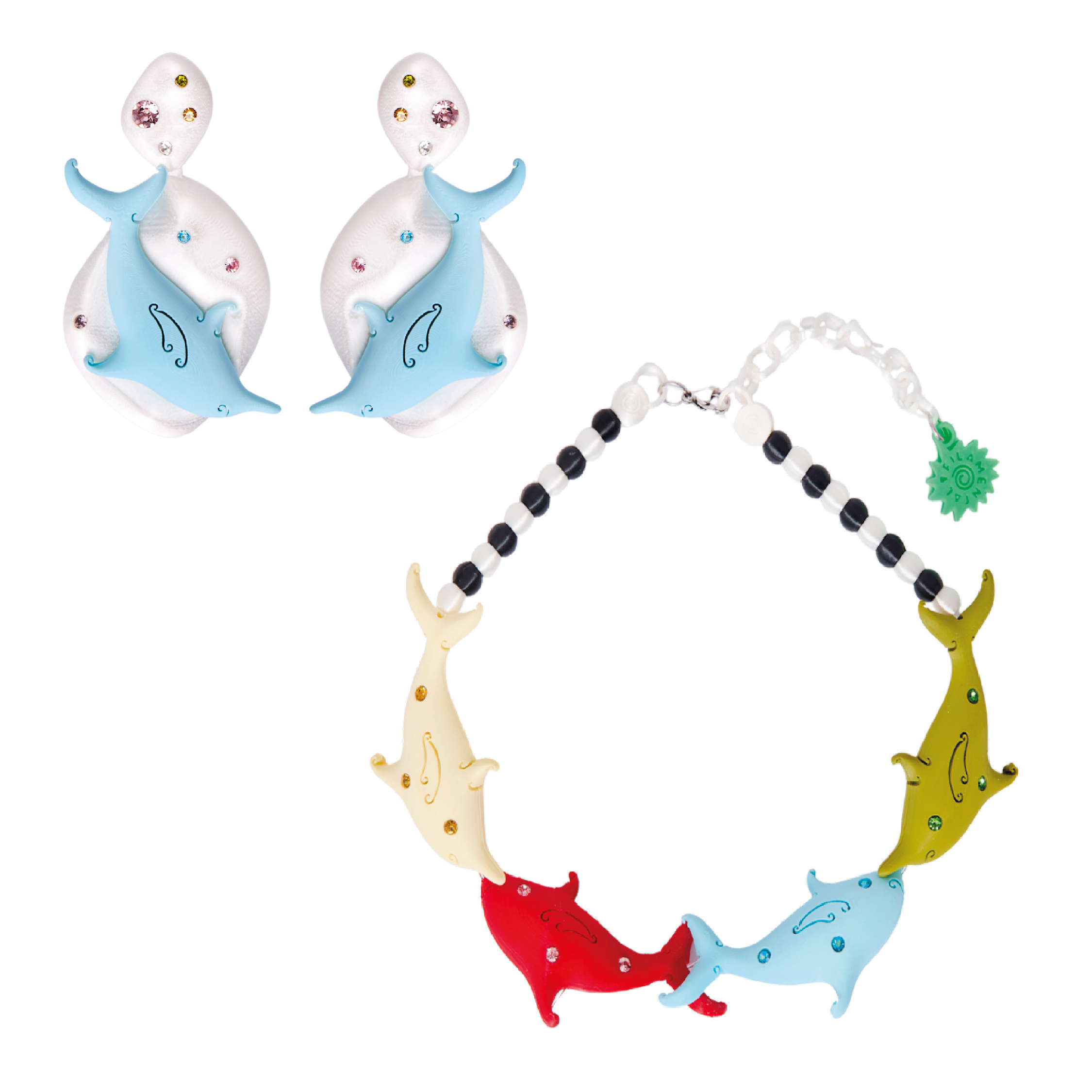 SET DELFINES (COLLAR + ARETES)