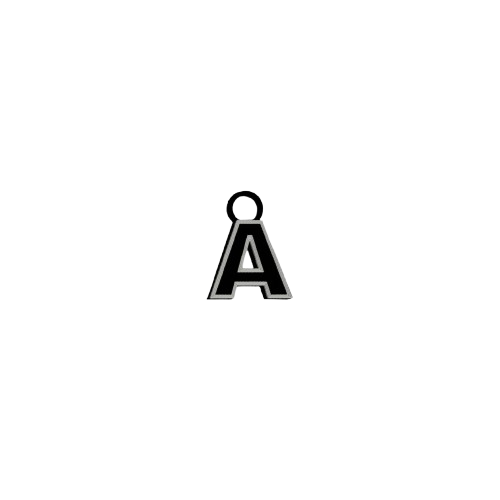 DIJE LETRA - NEGRO + BLANCO