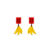 ARETES CRISTAL CON DIJE DE BANANO