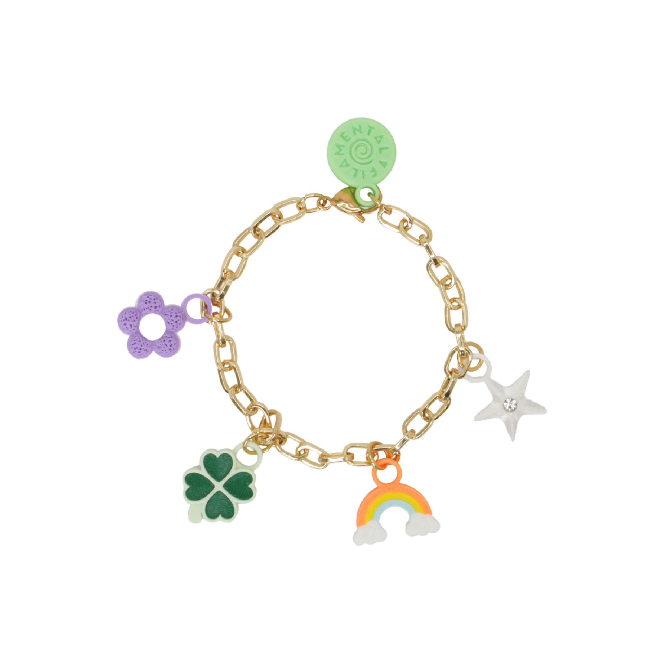 BRAZALETE CON DIJES ARCOÍRIS